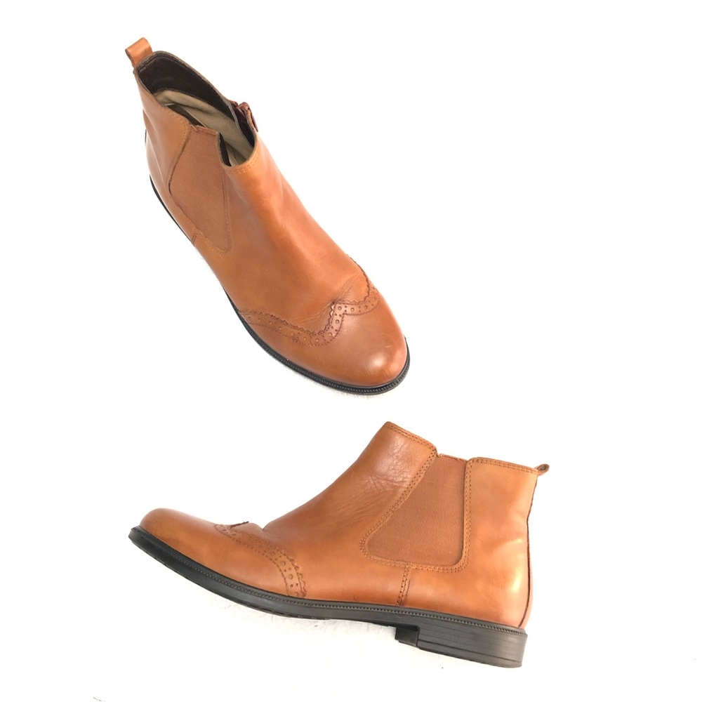 Hotter Comfort Concept Brown Leather 'County' Ankle Booties Zip EUC Women's 9